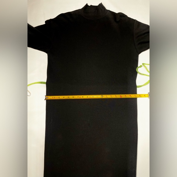 Zara Black MIDI DRESS with belt turtleneck fleece inside Trafaluc collection - Picture 10 of 14
